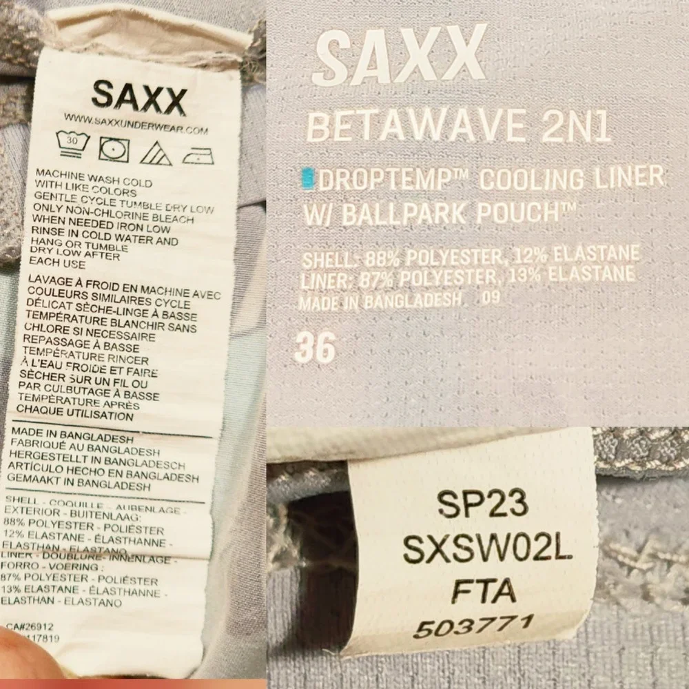 SAXX Betawave 2N1 Board Shorts 36 x9 Men 19